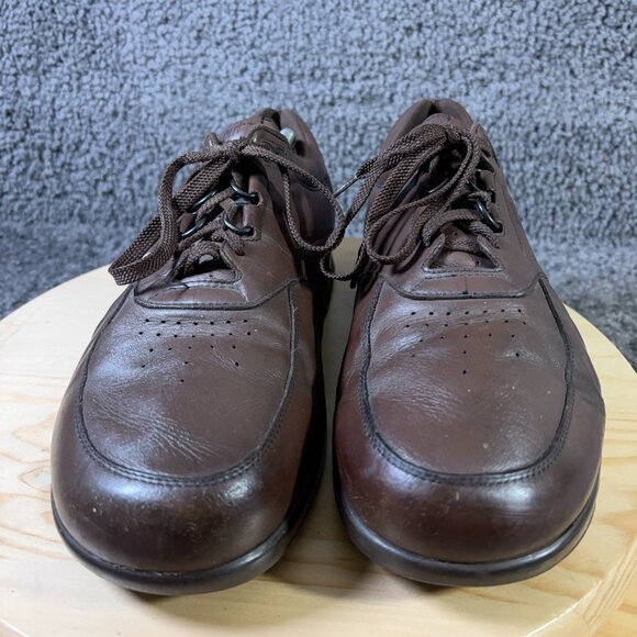 SAS Time Out Oxford Shoe Mens Size 12 Wide Brown Leather Comfort Made in USA - Picture 2 of 8